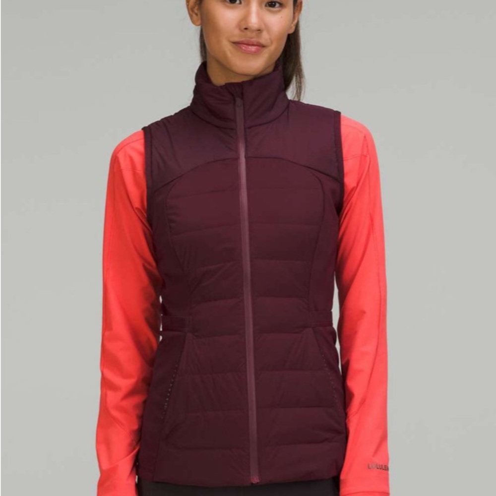 Lululemon Women's Burgundy Down For It All Puffer Vest Size 20